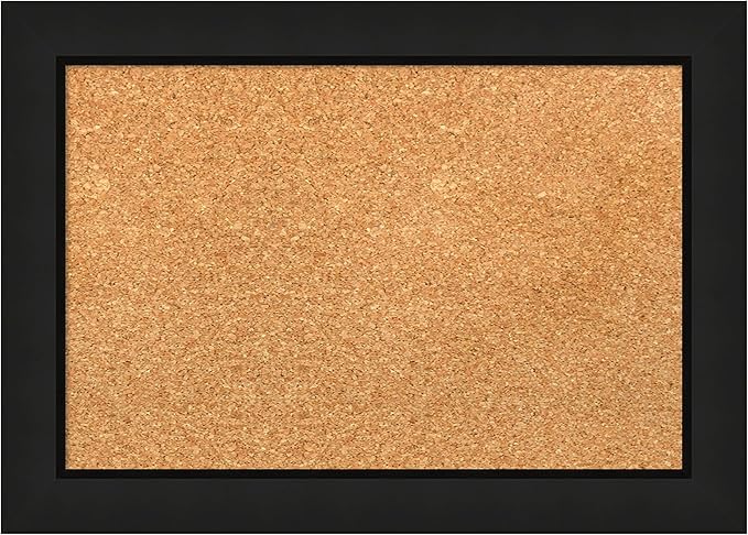 Amanti Art Natural Cork Board for Wall, 15x21 Vision Board with Black Wood Frame, Small Corkboard Office Decor for Home Organization, Casual Corkboard Pinboard to Display Items for Home Organization