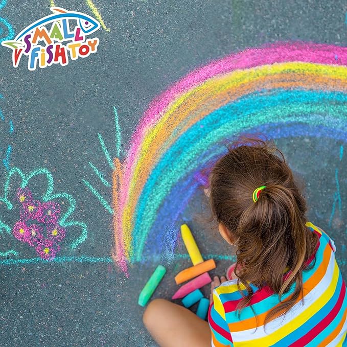 160Pcs Sidewalk Chalk Set in 5 Colors 32 Packs: Washable Jumbo Sidewalk Chalk Bulk for Kids Outdoor Art, Non-Toxic Dustless Giant Box Chalkboard Chalk for Toddler Painting on Blackboard, Party