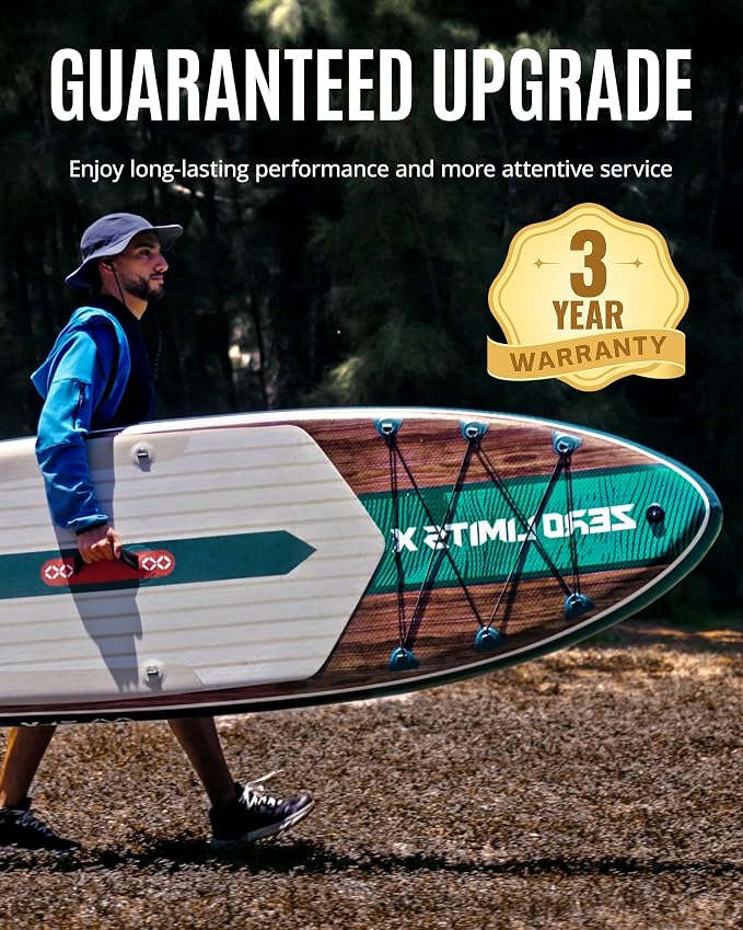 ZLX Inflatable Stand Up Paddle Board, 10'6" SUP Non-Slip Stable Deck Pad, Unique Center Fin, Premium Accessories, Paddleboard for Adults, Beginners, All Skill Levels
