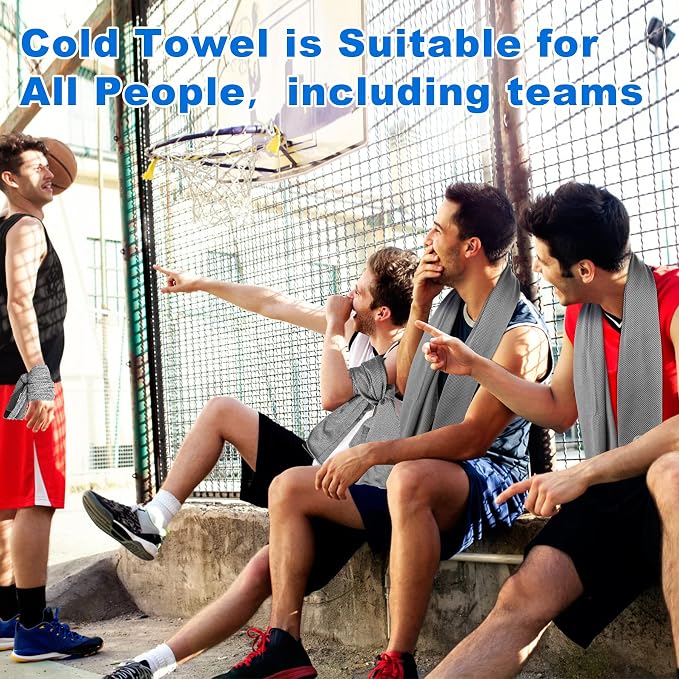Sukeen Cooling Towel 20 Pack (40"x12") Ice Towel,Bulk Breathable Chilly Twoles,Microfiber Towel for Neck Face for Yoga,Sport,Running,Gym,Workout,Camping,Fitness,Travel & More Activities, Dark Gray