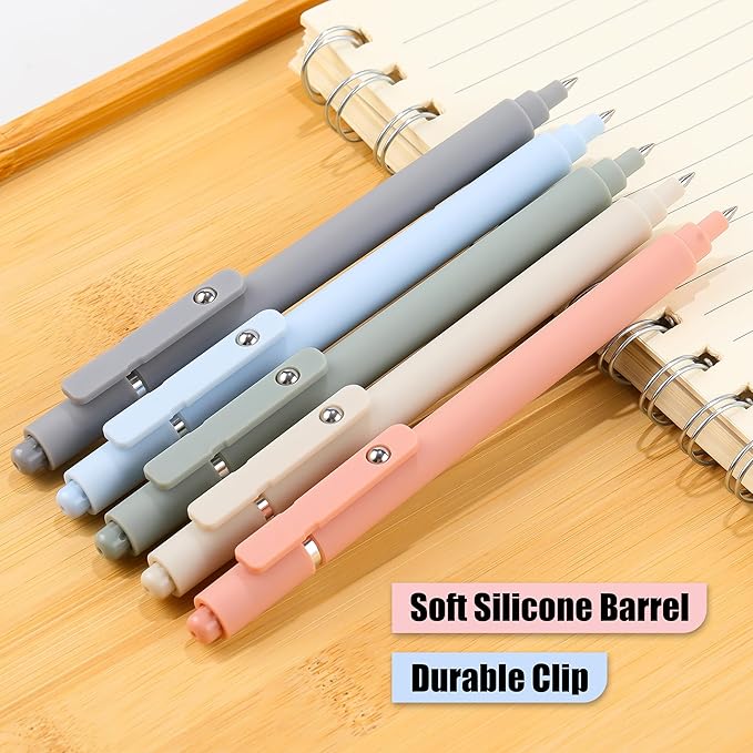 RIANCY Gel Pens, 0.5mm Black Ink Quick Dry Ball Point Pens, Fine Point Smooth Writing Pens, Cute Aesthetic Gifts Set for Men Women Journaling, Office School Stationery Supplies