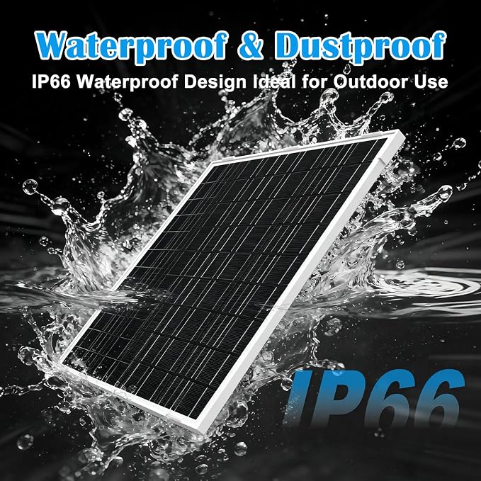 20Watt Solar Panel Kit with Built-in 31200mAh Battery Output: 5V/1A Features USB-C, Micro-USB, and DC 3.5 * 1.35mm Ports Compatible with Security Cameras, Outdoor Lights & More