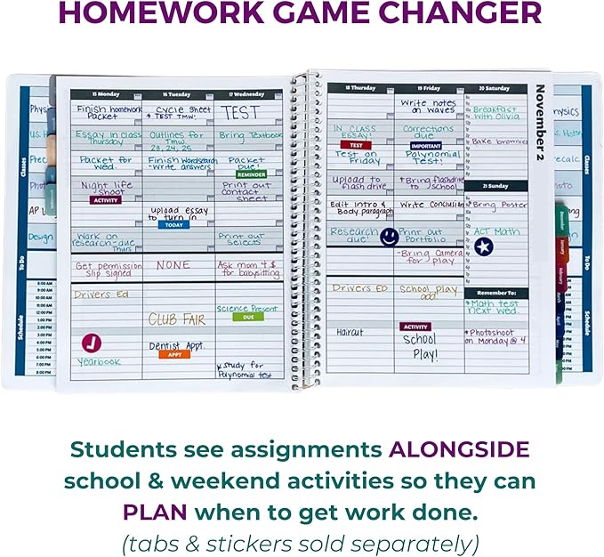 Order Out Of Chaos 2025-2026 Academic Planner, Daily, Weekly & Monthly Time Management School Agenda, Size 8.5x8.25 (Berry Blue)