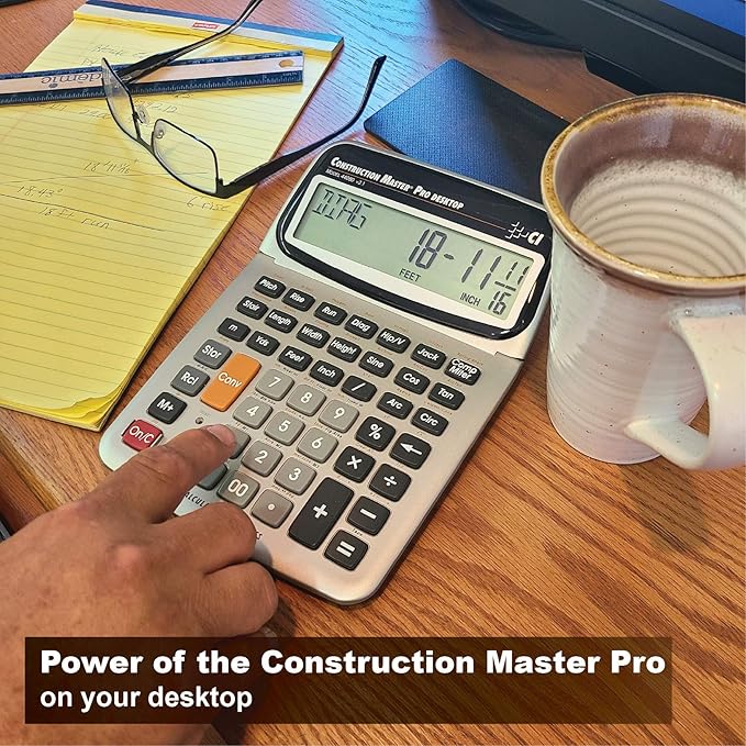 Calculated Industries 4065 Construction Master ProCalculator & 44080 Construction Master Pro-Desktop Advanced Construction Math Feet-Inch-Fraction Calculator with Trig Tool