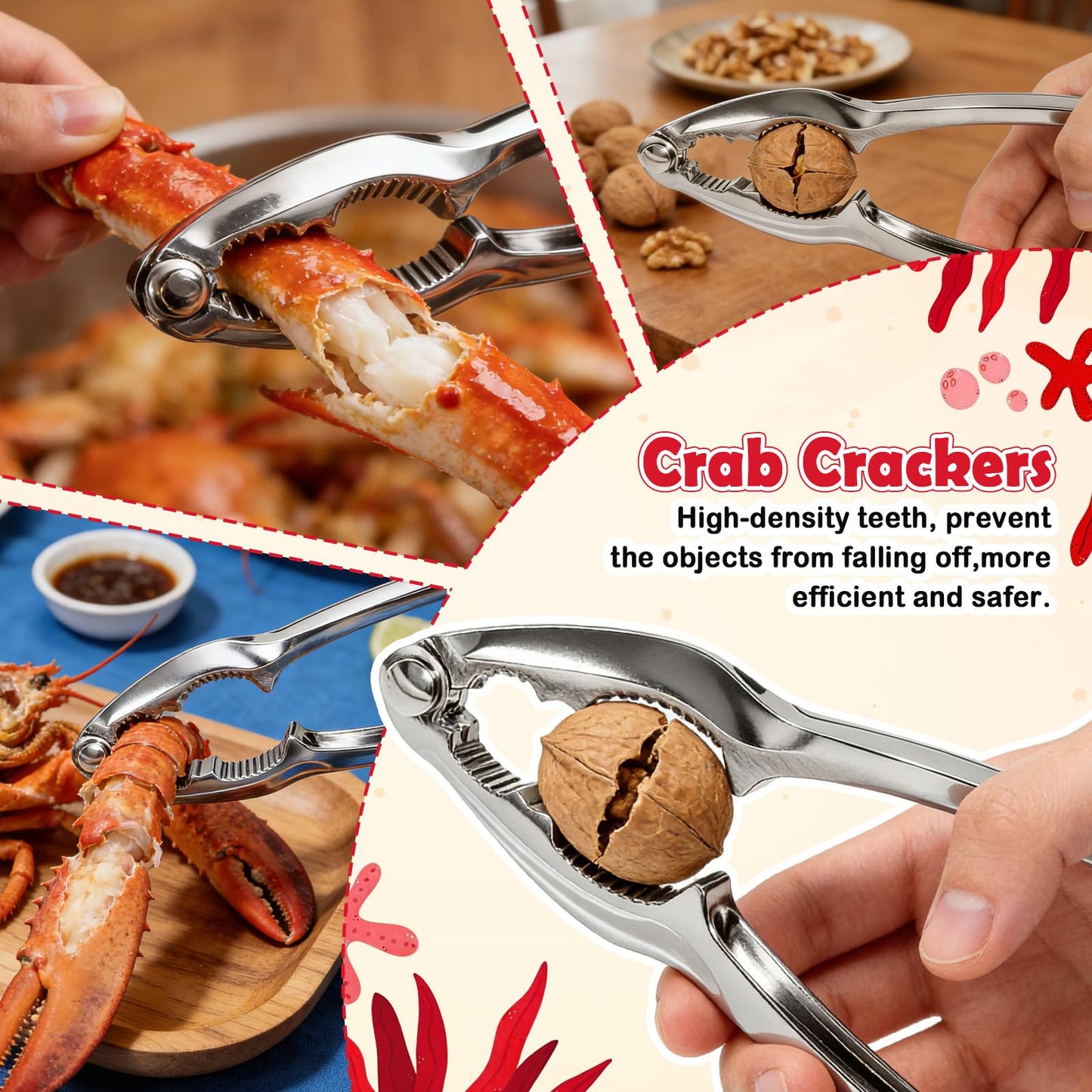 25 Pcs Seafood Tools Set, Crab Crackers and Accessories with Metal Bucket Crab Scissors Shellfish Forks Bibs Gloves and Tablecloth for Seafood Boil Party Supplies Festival Summer BBQ Picnic Birthday