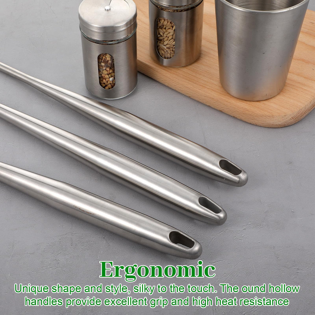 17” Wok Spatula and Ladle, Skimmer Spoon,Stainless Steel Wok Tools Professional Set,3pcs Extra Long Handle Cooking Tools, Metal Wok Cooking Utensils Set and Dishwasher Safe Wok Accessories