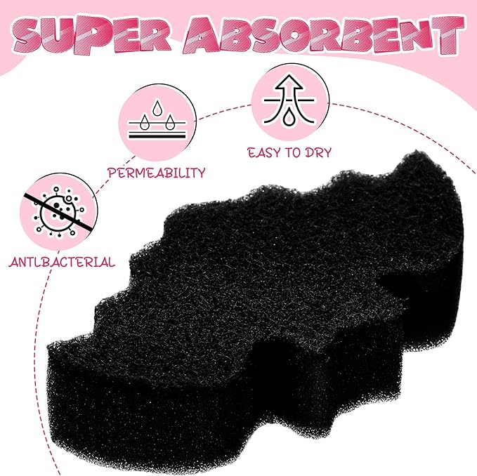 Tioncy 12 Pack Bat Kitchen Sponges Bulk Dual Sided Scrubber Sponges Dishwashing Non Scratch for Bat Kitchen Accessories Dish Scouring Black, White, Pink