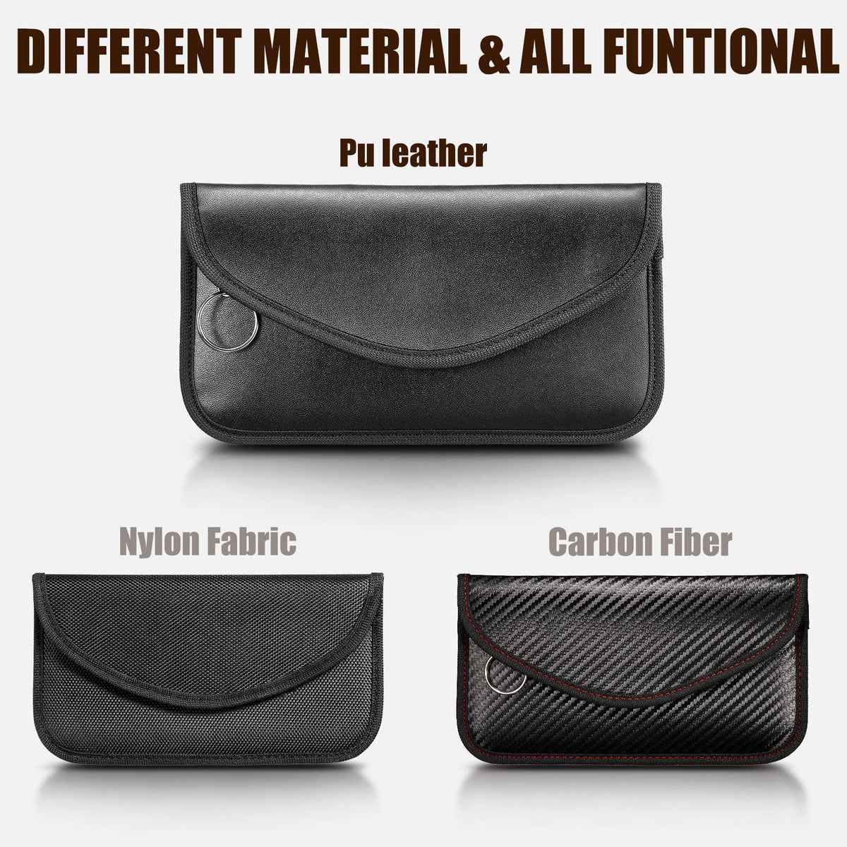 4 Pieces Faraday Bags Phone for Key Fob Protector Car RFID Signal Blocking GPS Anti-tracking Faraday Pouch Shielding Wallets for Cell Phone Privacy Card Protection(Carbon Fiber)