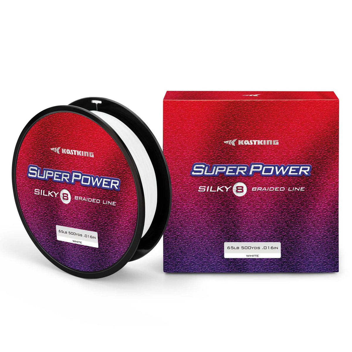 KastKing Superpower Silky8 Braided Fishing Line, White, 6LB, 150Yds