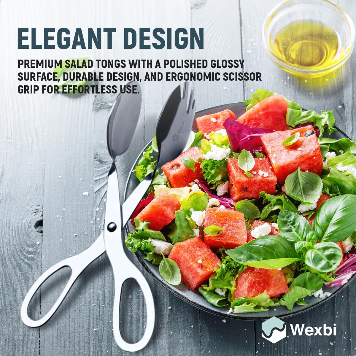 Salad Tongs 10-Inch – Heavy Duty Stainless Steel Serving Tongs for Salad, BBQ, Buffet, Kitchen & Party Use