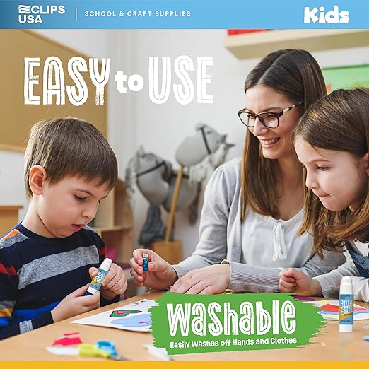 Glue Sticks Bulk (25 Pack), Glue Sticks for Kids Or Adults, Washable Glue Sticks, Glue Sticks Bulk Classroom, Craft Glue, School Supplies, .28 oz, 8 Grams (25 Pack)