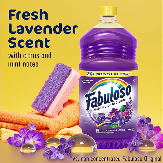 Fabuloso Multi-Purpose Cleaner & Floor Cleaner, 2X Concentrated, Lavender Scent, 56 fluid ounces