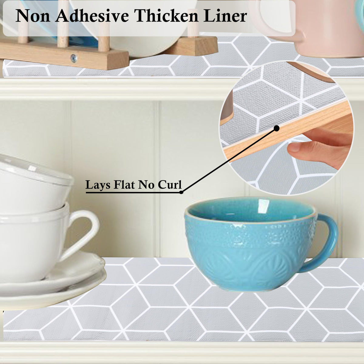 Shelf Cabinet Liner 11 Inch Wide X 20 Ft Non Adhesive Kitchen Drawer Liners Non Slip Water Oil-Proof Strong Grip Pantry Shelves Mat for Bathroom Cupboard Closet Refrigerator