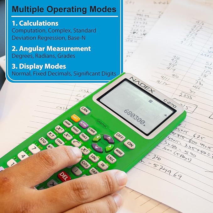 Scientific Calculator with Graph Functions for College and High School Students, Engineering, Advanced Mathematics, Calculus, Algebra, Geometery, Trigonometry, Statistics, Physics, Chemistry, Green