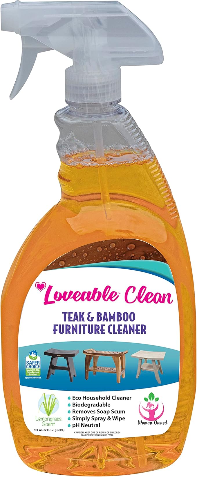 EcoDecors 24 pz. Teak Oil Protective Teak Sealer Wood Oil Indoor/Outdoor and Teak Cleaner Protective Teak Wood Restorer Eco Household Wood Furniture Cleaner Spray Bottle
