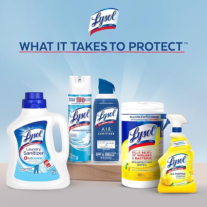 Lysol Disinfectant Wipes, Multi-Surface Antibacterial Cleaning Wipes, For Disinfecting and Cleaning, Lemon and Lime Blossom, 80 Count (Pack of 3)