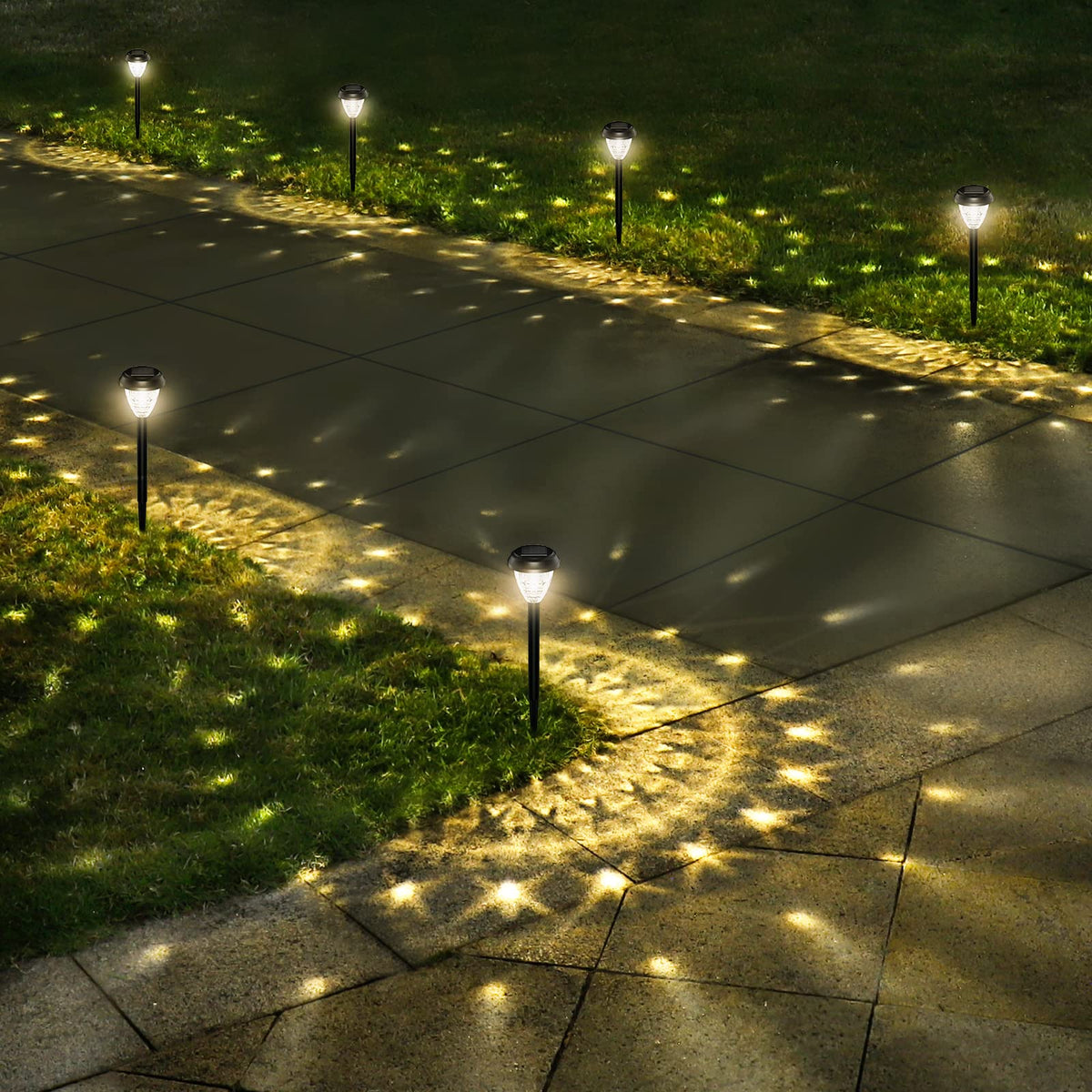 URAGO Super Bright Solar Lights Outdoor Waterproof 10 Pack, Dusk to Dawn Up to 12 Hrs Solar Powered Pathway Garden Lights Auto On/Off, LED Landscape Lighting Decorative for Walkway Patio Yard