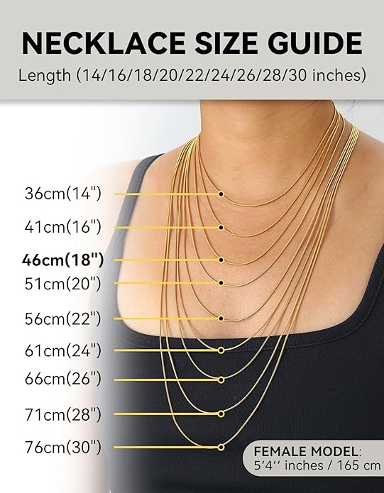 ChainsHouse Snake Chain Necklace for Women 1.2mm, 14-30" Adjustable with 5cm Extender for Pendants Lockets, Rose Gold/Stainless Steel/Black/14K Gold Hypoallergenic Dainty Jewelry Gift