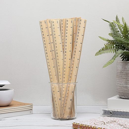 10 Pack Wooden Ruler 12 Inch Rulers Bulk Wood Measuring Ruler Office Ruler 2 Scale