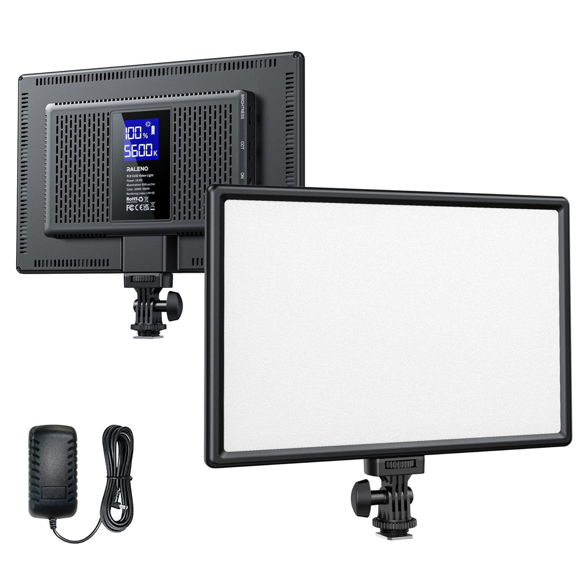 RALENO 19.5W LED Video Soft Light Panel, 650Lux/m Camera Panel Light Built-in 2* 4000mAh Batteries, CRI>95 3200-5600K Photography Studio Lights for TikTok YouTube Video Recording Photography Streaming