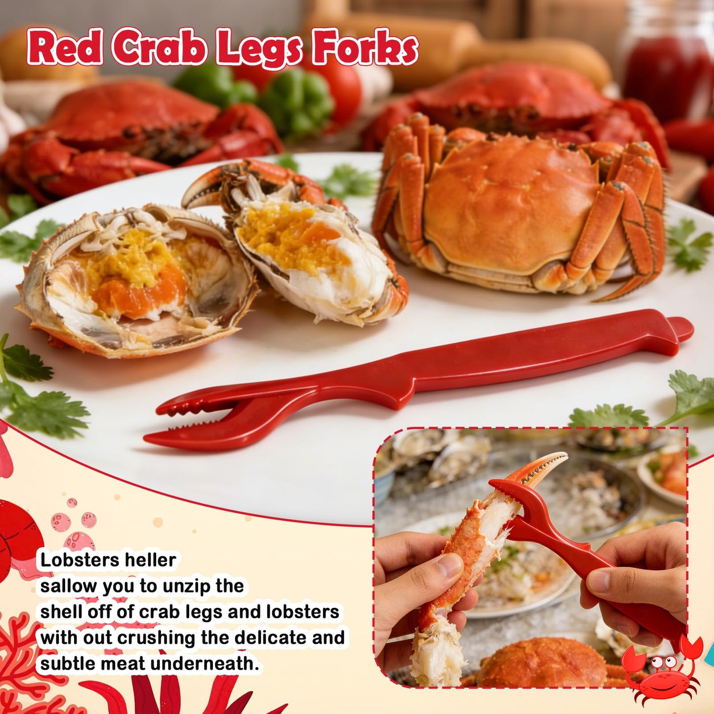 25 Pcs Seafood Tools Set, Crab Crackers and Accessories with Metal Bucket Crab Scissors Shellfish Forks Bibs Gloves and Tablecloth for Seafood Boil Party Supplies Festival Summer BBQ Picnic Birthday