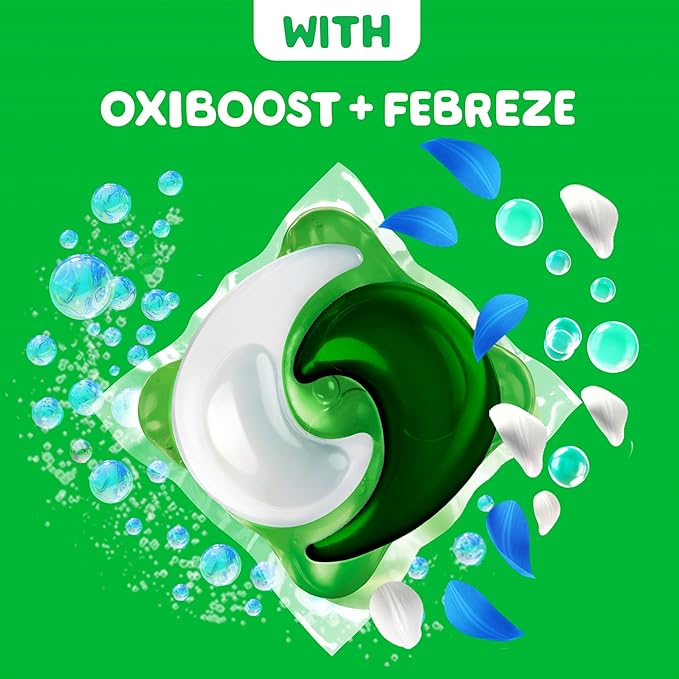 Gain flings Ultra Oxi Laundry Detergent Pacs, 112 Count, Waterfall Delight Scent, 3-in-1, HE Compatible