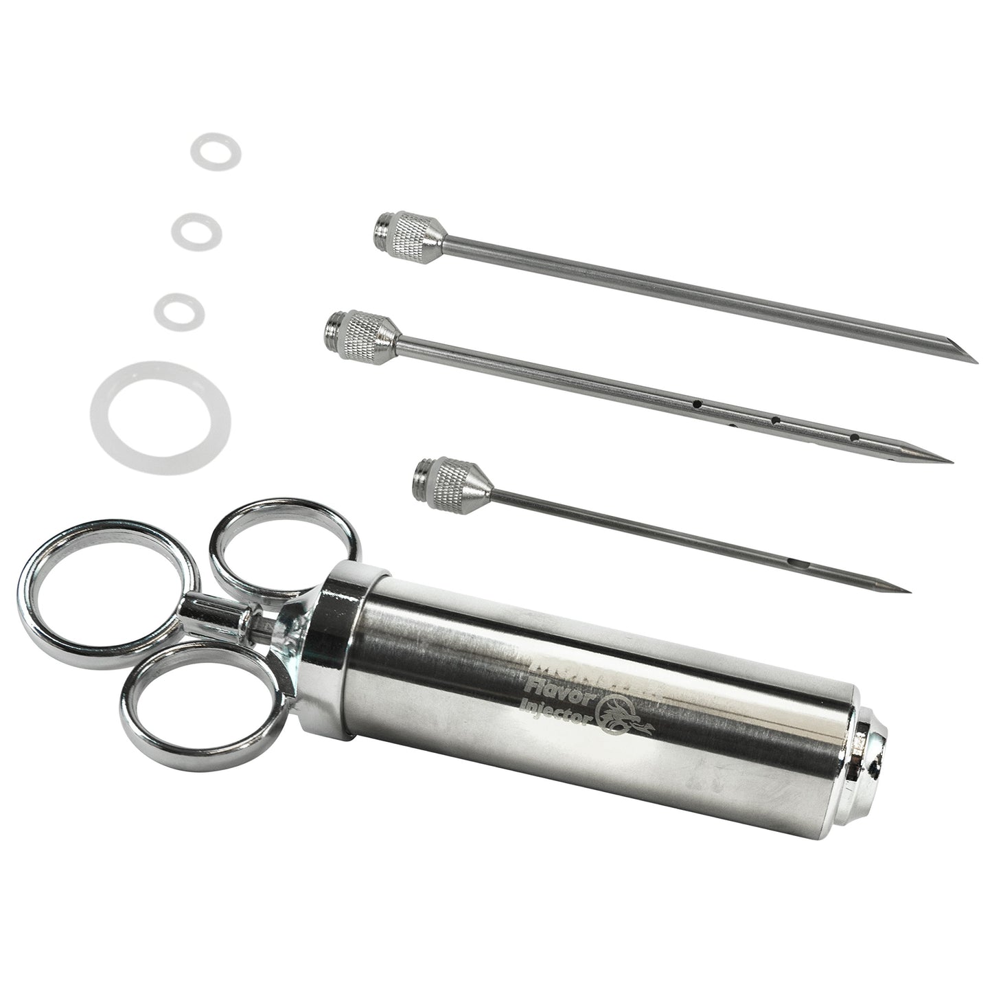 BBQ Dragon Meat Syringe Injector Kit - Stainless Steel Marinade Injector for Smoking Turkey & Brisket - Food Injector with 3 Needles for Liquid & Chunky Marinades - Flavor Injector for Meat & Poultry