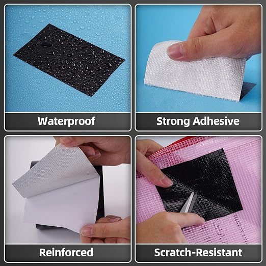 Heavy Duty Waterproof Repair Tape 4 Inch x 25 FT for RV Awning, Tent, Tarp, Sail and Boat Cover, Outdoor Fabric Repair Patch, UVproof, Multipurpose Black