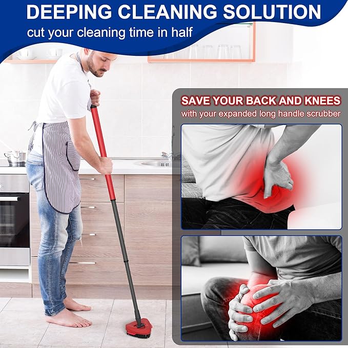 Scrub Brush with Mop Base for Ocedar Spin Mop 2 Tank System, Spin Mop Replacement Head for O Cedar Mop Replace Head, Scrub Brush Attachment for O Cedar Mop Scrubber Head, Scrub Head for Ocedar Mop