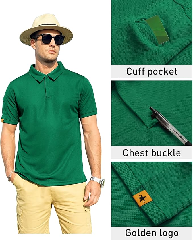 ZITY Mens Polo Shirt Short Sleeve Sports Tactical T-Shirt Athletic Golf Polos Daily Casual Stylish Collared Shirts for Men