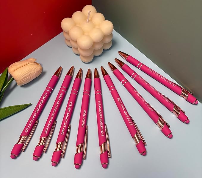 Dog Mom Gifts for Women Ballpoint Pens with Stylus Tip Gifts for Dog Lovers Women Vet Tech People Pens A Snarky Gag