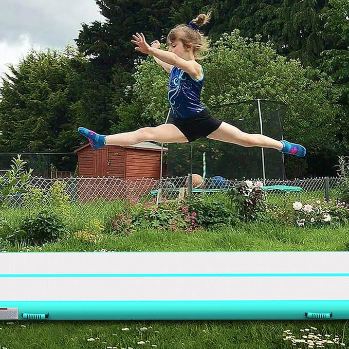 Air Mat Tumble Track, Gymnastics Mats Tumbling Track with Electric Air Pump for Home Use Cheerleading Training Kids Gym Yoga