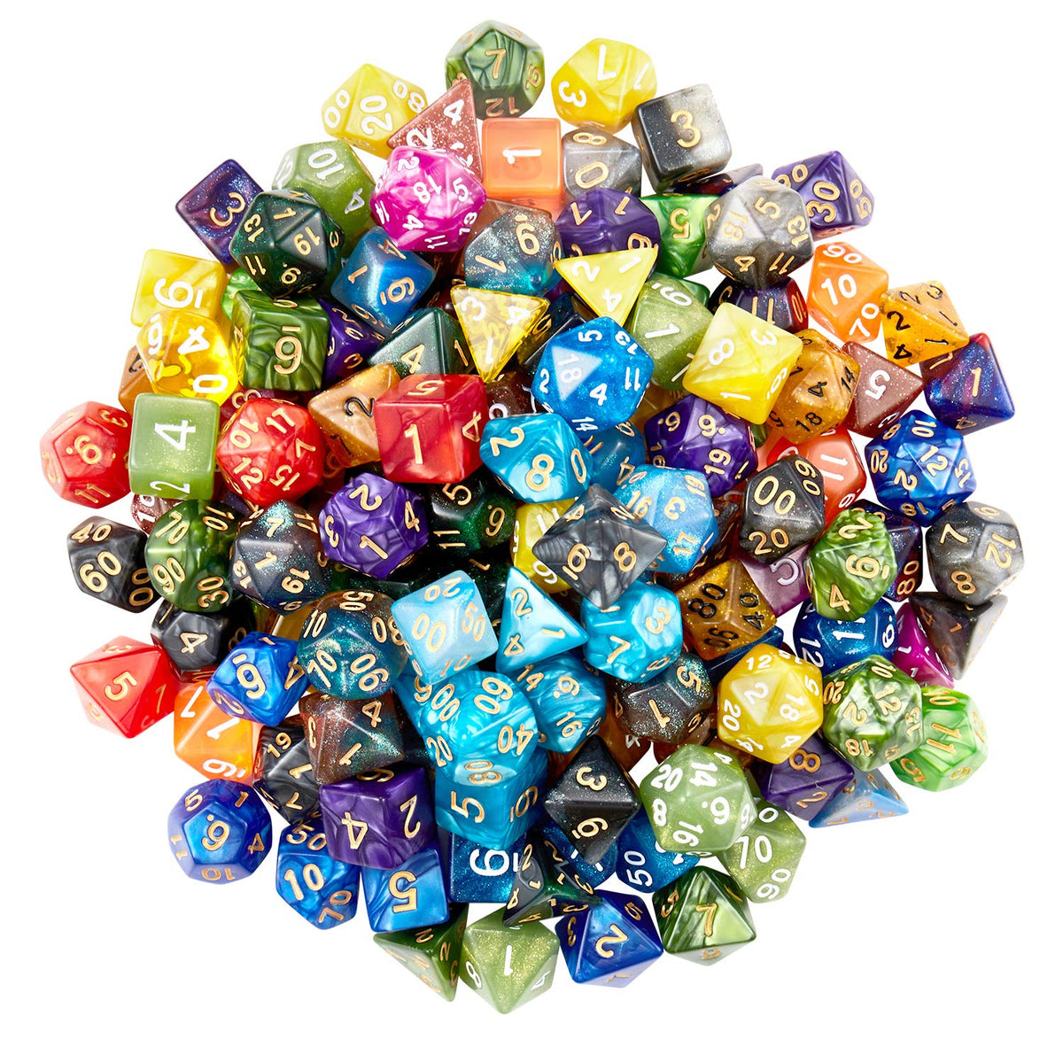 DND Dice Set (140 Pieces), Huuancy Polyhedral Dice for Dungeons and Dragons DND RPG MTG Table Games with 1 Large Flannel Bag, 20 Colors