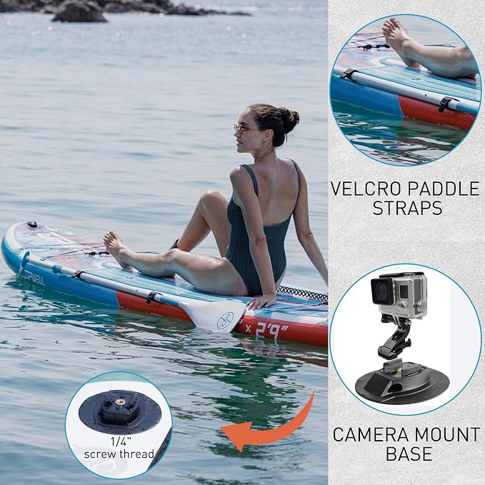 UPWELL 11’6”/11'2”/11'/10'8”/10'6”/10'2” Inflatable Stand Up Paddle Board with sup Accessories Including Backpack, Repairing Kits, Non-Slip Deck, Leash, 3 Fins, Paddle and Hand Pump
