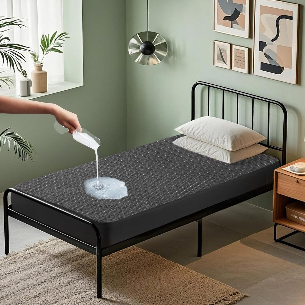 BEDLORE Waterproof Twin XL Mattress Protector, Noiseless Mattress Cover with Stretchable Pockets for 6-15 inches Mattress,Soft Breathable Mattress Pad College Dorm Size for Back to School (Dark Gray)