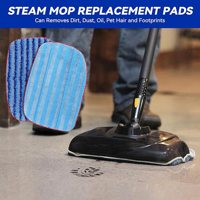 MC1375/MC1385 Microfiber Steam Mop Pads: 6 Pack Steam Replacement Pads Compatible with McCulloch MC1375, MC1385, MC1270 Steam Cleaners, Reusable & Washable Replaces Mop Pad Model: A1375-100/A1375-101