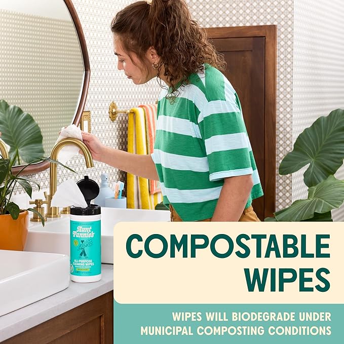 Aunt Fannie's Multi-Surface Vinegar Cleaning Kit: All Purpose Spray, Cleaning Wipes, and Floor Cleaner (Lemon, Cleaning Bundle)