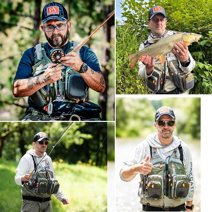 M MAXIMUMCATCH Maxcatch Fly Fishing Vest Pack for Men and Women Adjustable Outdoor Fishing (Vest/Sling Pack/Backpack)