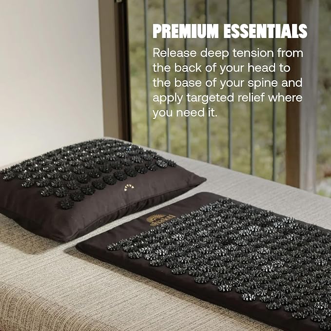 ShaktiMat Acupressure Mat for Relaxation, Massage Muscles, Aid Sleep & Unlock Inner Tension, Similar to Acupuncture, No Needles Required (Premium, Level 3, Shakti Black)