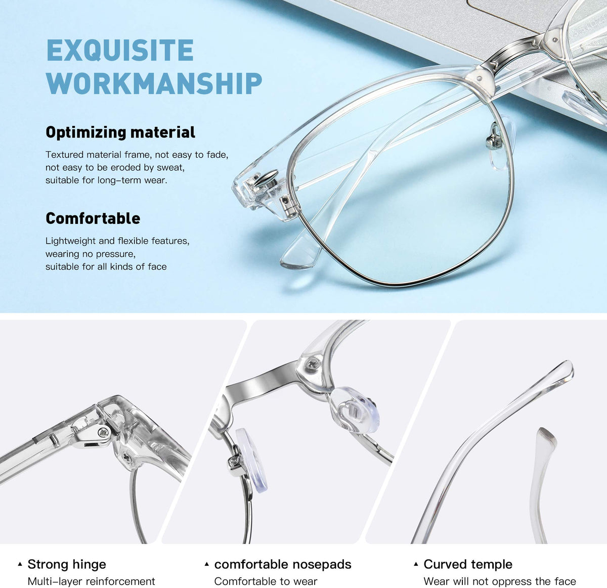 AOMASTE Blue Light Glasses for Woman/Men Computer Bluelight Glasses Womens/Mens