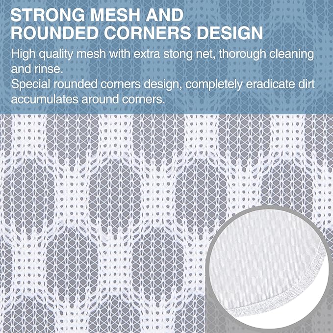 3 pcs Durable Honeycomb Mesh Laundry Bags for Delicates 2 Large (16" x 19") 1 Medium (12" x 15")