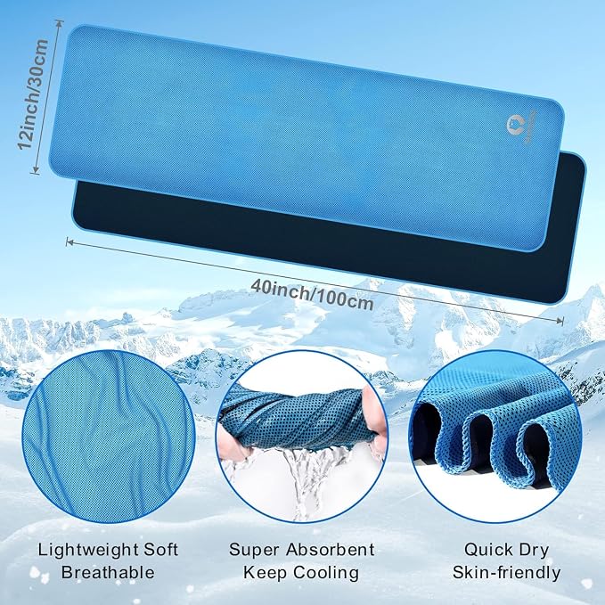 Sukeen Cooling Towels for Neck and Face(40"x12"), Cool Towels for Neck, Cooling Towels for Hot Weather, Sweat Towel for Gym, Workout, Sports, Multi Colors 20 Pack