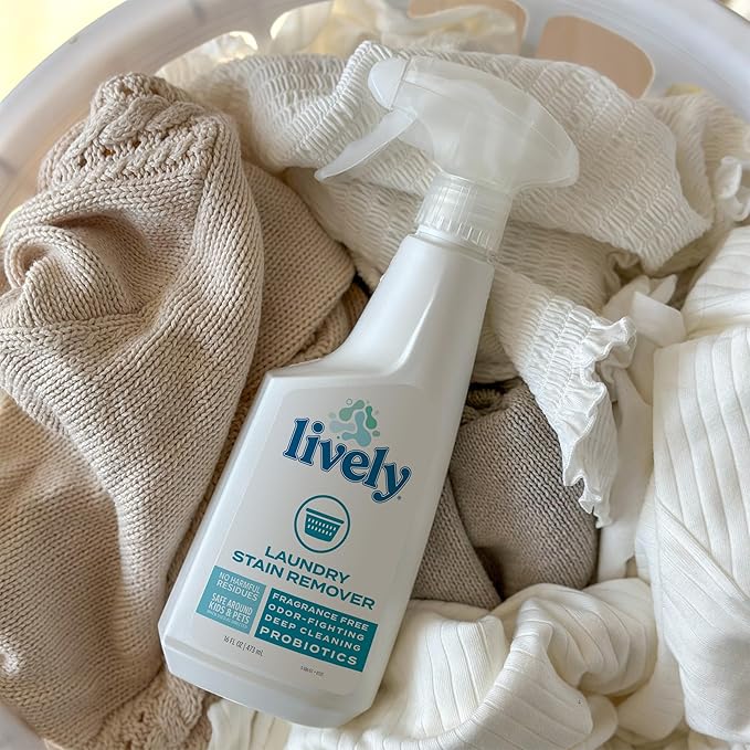 Lively Laundry Stain Remover (2 Pack), Fragrance-Free, Biodegradable Formula