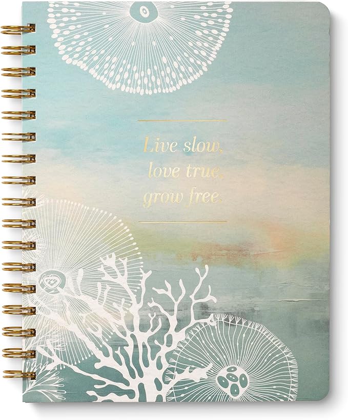 Compendium Spiral Notebook – Live Slow, Love True, Grow Free. – A Designer Spiral Notebook with 192 Lined Pages, College Ruled, 7.25" W x 9.25" H