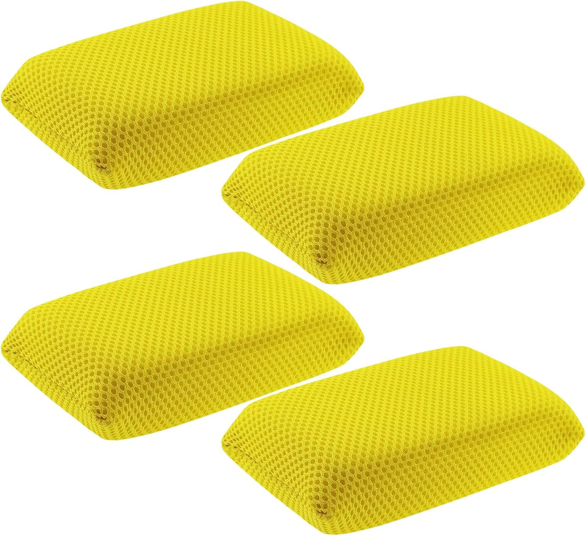 4 PCS Bug Scrubber Sponge Car, Bug Remover Wash Spongeï¼Car Cleaning Sponge for Bugs, Tar, Grime - Paint-Safe, Reusable Wash Sponges Kit(Yellow)
