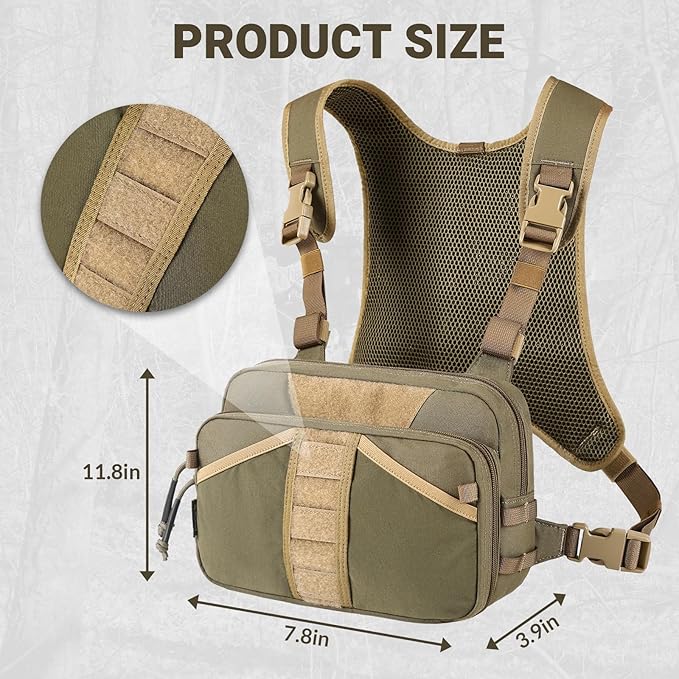 VOTAGOO GEAR Fishing Chest Pack, Fly Fishing Bag for Men and Women, Tackle and Fly Boxes Storage Pack, Hunting Binocular Pack