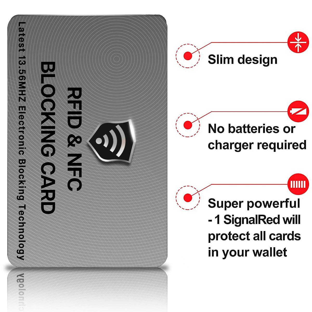 SaiTech IT 5 Pack RFID Blocking Cards, One Protects Entire Wallet Purse, NFC Contactless Bank Debit Credit Card Protector ID ATM Guard - Grey
