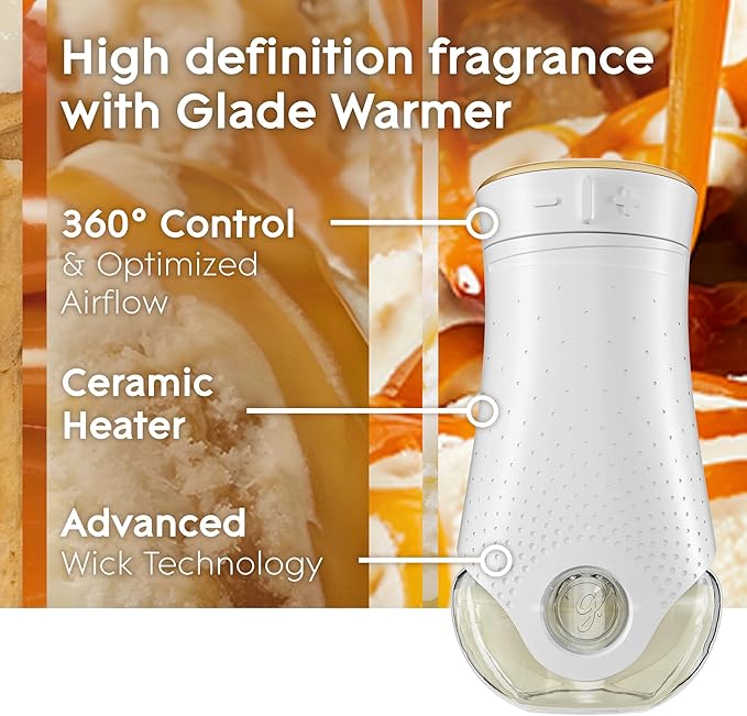 Glade PlugIns Refills Air Freshener, Scented and Essential Oils for Home and Bathroom, Vanilla Caramel Twist, 3.35 Fl Oz, 5 Count