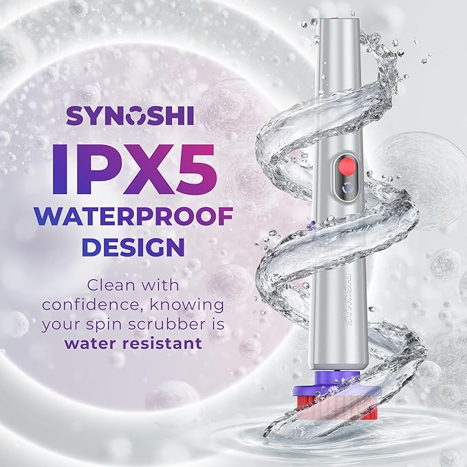 PRO Electric Spin Scrubber, Cordless Cleaning Brush Bathroom Scrubber. Waterproof Shower Cleaner Brush with Adjustable Angles, 2 Speed, 180Min Work Time for Floor, Bathtub, Kitchen, Car, Tub