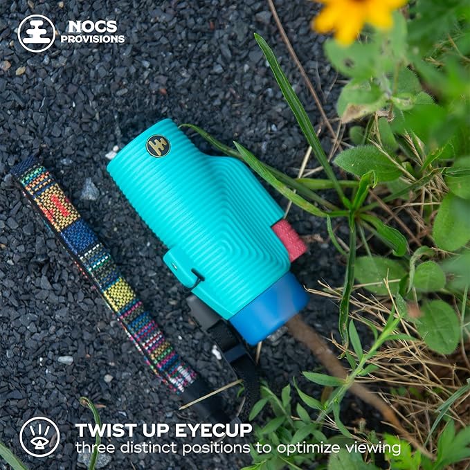 Nocs Provisions Zoom Tube 8x32 Monocular, 8X Magnification Telescope, Bak4 Prism, Wide Field of View for Bird Watching, Backpacking & Wildlife Viewing - Tahitian Blue